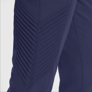JAANUU PETITE NAVY SLIM-FIT MOTO PANTS